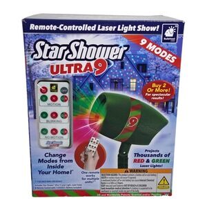 Star Shower Ultra 9 Laser Light Projector Christmas Remote Control 9 Modes NEW